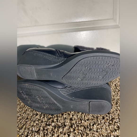 Women’s Basto Black Leather Winter Boots Size 8 - Picture 7 of 11